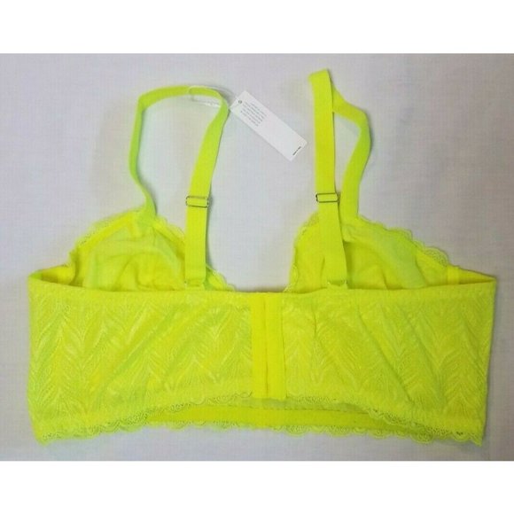 Cosabella x Eloquii Ferrara Sz. 1X Neon Wire-Free Lace Bustier Bra Limelight NWT - Picture 4 of 4